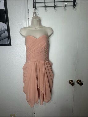 Strapless Sweetheart Chiffon Bridesmaid Dress in Dusty Rose